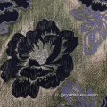 Tissu Jacquard Chenille Floral Doré pour Robe